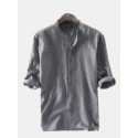 Mens 100%Cotton Striped Shirts Casual Fit T Shirts Holiday Beach Tee Tops Blouse