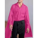 Men Irregular Flared Long Sleeve Lapel Collar Loose Fit Shirt