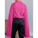 Men Irregular Flared Long Sleeve Lapel Collar Loose Fit Shirt