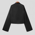 Men Irregular Flared Long Sleeve Lapel Collar Loose Fit Shirt