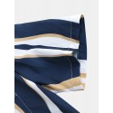 Mens Fashion Plain Color Striola Chest Pocket Short Sleeve Casual Shirts