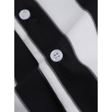 Mens New Fashion Trendy Black Striped Short Sleeved Shirts