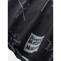 Mens Funny Abstract Cartoon Slogan Chest Pocket Short Sleeve Shirts