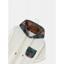 Mens Vintage Geometric Pattern Short Sleeve Knit Hooded T-Shirts