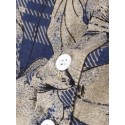 Men Floral 100%Cotton Linen Button Short Sleeve Casual Shirts