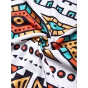 Mens Colorful Geometric Print Chest Pocket Ethnic Short Sleeve T-Shirts