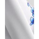 Men Porcelain Floral Print Short Sleeve Relaxed Shirts