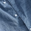 Men Linen Short Sleeve Shirt Beach Loose Soft Casual Collarless Shirt Top Blouse