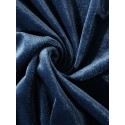 Men Velvet Round Neck Short Sleeve Loose Fit Trendy T-Shirt