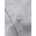 Men's Linen Short Sleeve Shirt Summer Beach Loose Casual Collarless Tops Holiday