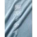 Mens Tokyo Character Embroidered Mock Neck Short Sleeve T-Shirts