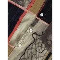 Mens Ethnic Gauze Brush Print Buttons Up Short Sleeve Shirts