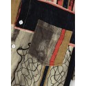 Mens Ethnic Gauze Brush Print Buttons Up Short Sleeve Shirts