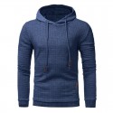 Men's Autumn Winter Polyester Fitness Long Sleeve Hooded Pure Color Casual Sweatshirt