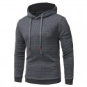 Men's Autumn Winter Polyester Fitness Long Sleeve Hooded Pure Color Casual Sweatshirt