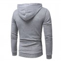 Men's Autumn Winter Polyester Fitness Long Sleeve Hooded Pure Color Casual Sweatshirt