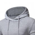 Men's Autumn Winter Polyester Fitness Long Sleeve Hooded Pure Color Casual Sweatshirt