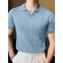 Mens Striped Slim Casual Basic Design Short Sleeve Summer T-Shirt