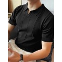 Mens Striped Slim Casual Basic Design Short Sleeve Summer T-Shirt
