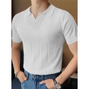 Mens Striped Slim Casual Basic Design Short Sleeve Summer T-Shirt