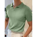 Mens Striped Slim Casual Basic Design Short Sleeve Summer T-Shirt