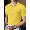 Mens Striped Slim Casual Basic Design Short Sleeve Summer T-Shirt