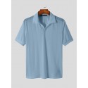Mens Striped Slim Casual Basic Design Short Sleeve Summer T-Shirt