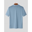 Mens Striped Slim Casual Basic Design Short Sleeve Summer T-Shirt