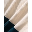 Mens Splicing Corduroy Color Block Button Casual Shirt