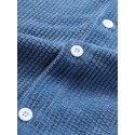 Mskufo Designed Mens Casual Corduroy Light Breathable Pocket Short Sleeve Shirts