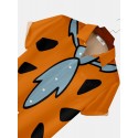 Vintage Men's Nostalgic Movie Fun Hawaiian Cartoon Stretch Art Shirts