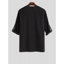 Mens Ethnic Style Half Sleeve V Neck Casual Shirts