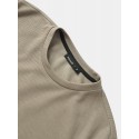 Mens Solid Color Applique Crew Neck Knitted Short Sleeve T-Shirts