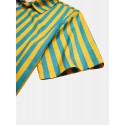 Mskufo Design Men Tropical Leaf Colorful Stripe Mixed Print Short Sleeve Casual Holiday Shirts