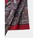Mens Ethnic Tribal Geometric Print Contrast Trim Loose Kimono