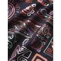 Mens Ethnic Tribal Geometric Print Contrast Trim Loose Kimono