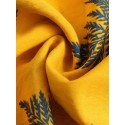 Pine Leaves Print Cotton Short Sleeve Relaxed Shirts