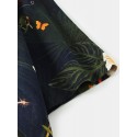 Mens Holiday Casual Floral Print Lapel Button Short Sleeve Shirt