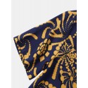 Mens Geometric Vintage Print Short Sleeve Shirts