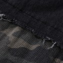 Mens Vintage Denim Patchwork Long Sleeve Casual Shirts