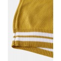 Mens Patchwork Casual Knitted Drawstring Plaid Hooded Sweater