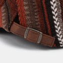 Collrown Men Knit Stripe Pattern Patchwork Retro Casual Outdoor Forward Hat Beret Hat