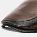 Collrown Men's Artificia Leather Beret Caps Casual Newsboy Cap Adjustable Warm Hats