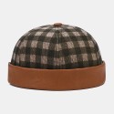 Collrown Unisex Contrast Color Lattice Pattern Casual Personality Brimless Skull