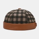Collrown Unisex Contrast Color Lattice Pattern Casual Personality Brimless Skull