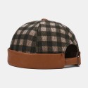 Collrown Unisex Contrast Color Lattice Pattern Casual Personality Brimless Skull