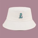 Unisex Cartoon Little Dinosaur Embroidery Sun Hat Outdoor Casual Sunshade Bucket