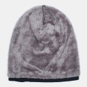 Men Winter Plus Velvet H Badge Pattern Outdoor Knitted Warm Beanie Toque Hat