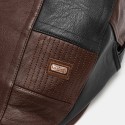 Collrown Men PU Leather Patchwork Color Casual Vintage Adjustable Forward Hat Be