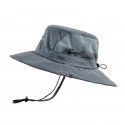 Unisex Polyester Casual Outdoor Mountaineering Breathable Brim Extended Foldable Quick Dry Sunshade Bucket Hats